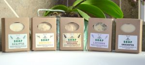 A selection of the soaps available from Dapper Goat Dairy